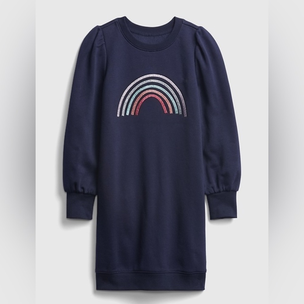 GAP Kids Navy Dress with Colorful Rainbow, Size XL
